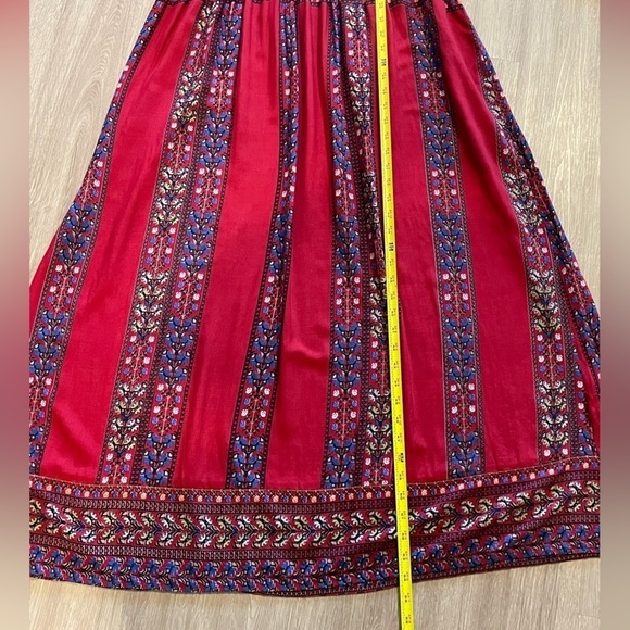 Umgee Women’s Maci Dress Large Red Blue Floral Bohemian Contemporary Cottagecore - Picture 11 of 12